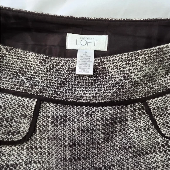 ANN TAYLOR LOFT 
Brown and Cream Tweed Skirt Set - Picture 6 of 14